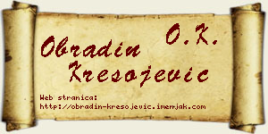 Obradin Kresojević vizit kartica